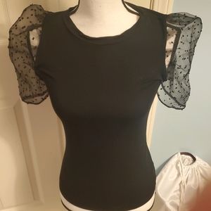 NWOT Francescas black short sleeve blouse